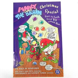 Pinky and The Brain Christmas Special DC Comics Promo Print Ad 1994 Vintage